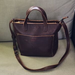 Portland Leather Mini Crossbody Zipper Tote